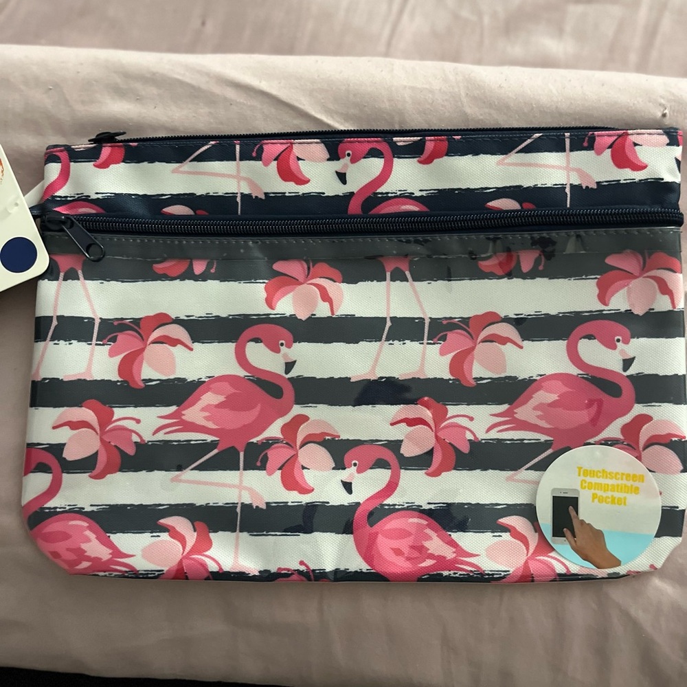 Flamingo Print Swim Pouch
